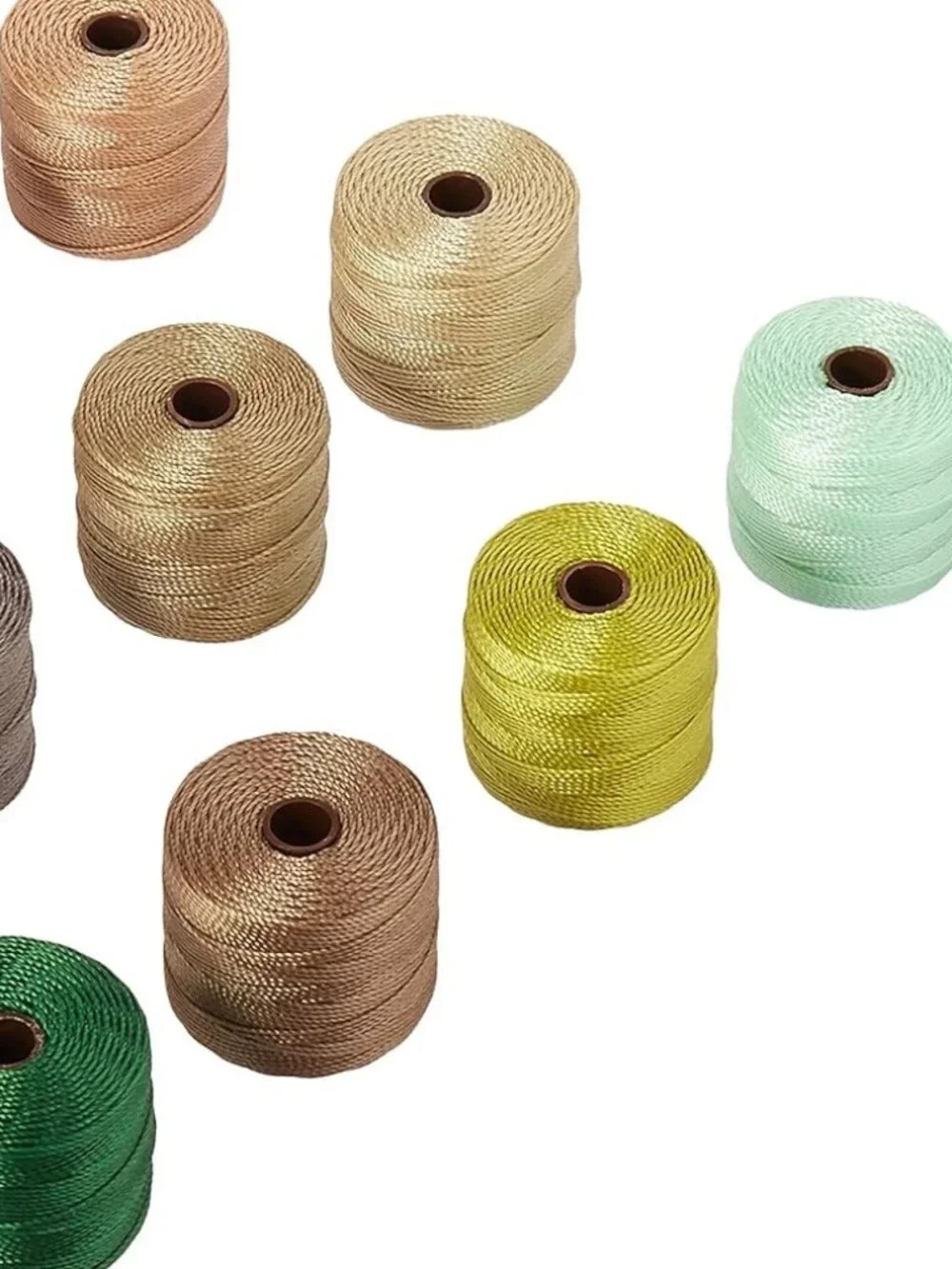 S-Lon Bead Cord by the Beadsmith 12 Color Set NEW Summer Mix Green Brown 77 yds